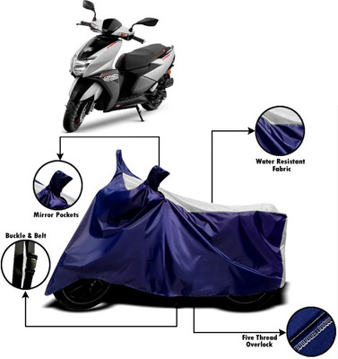 V VINTON Two Wheeler Cover for TVS(Ntorq 125, White, Red)