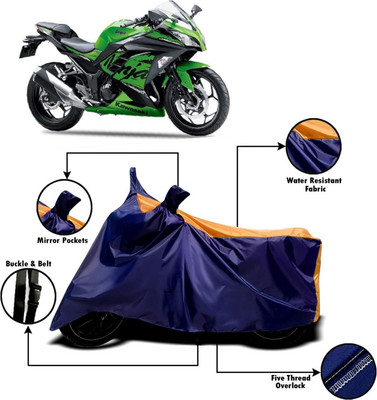 PVSTAR Two Wheeler Cover for Kawasaki(Ninja 300, Orange, Blue)