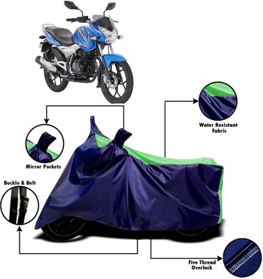 PVSTAR Two Wheeler Cover for Bajaj(Discover 125 DTS-i, Green, Blue)