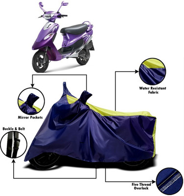 PVSTAR Two Wheeler Cover for TVS(Scooty Pep+, Yellow, Blue)