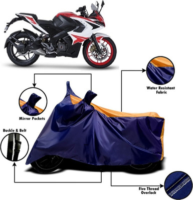 PVVSTAR Two Wheeler Cover for Bajaj(Pulsar RS 200, Orange, Blue)