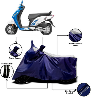 PVSTAR Two Wheeler Cover for Honda(Activa i, White, Blue)