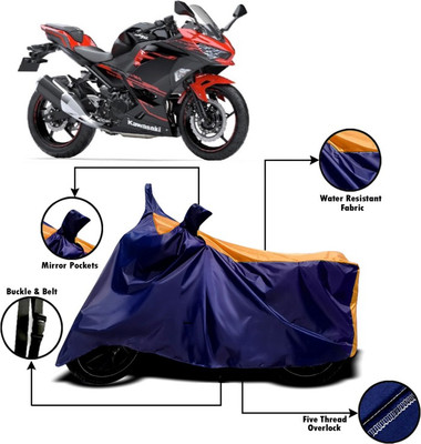 V VINTON Two Wheeler Cover for Kawasaki(Ninja 250, Orange, Blue)