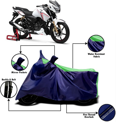 PVSTAR Two Wheeler Cover for TVS(Apache RTR 180, Green, Blue)