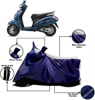 V VINTON Two Wheeler Cover for Honda(Activa 4G, White, Blue)