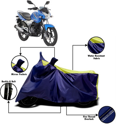 V VINTON Two Wheeler Cover for Bajaj(Discover 125 DTS-i, Yellow, Blue)