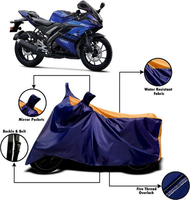 V VINTON Two Wheeler Cover for Yamaha(R15 V3, Orange, Blue)