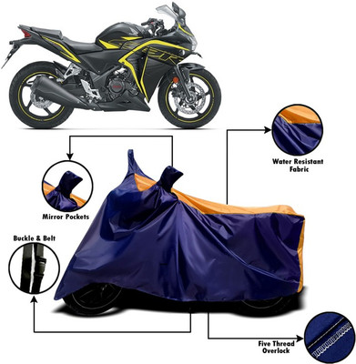 PVSTAR Two Wheeler Cover for Honda(CBR 250R, Orange, Blue)