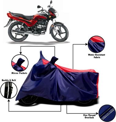 V VINTON Two Wheeler Cover for Hero(Passion Plus, Red, Blue)