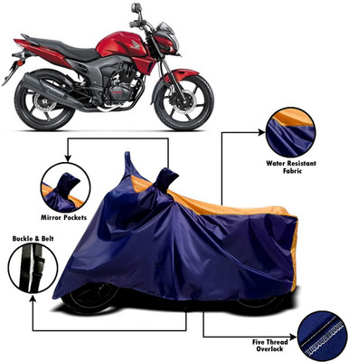 V VINTON Two Wheeler Cover for Honda(CB Trigger, Orange, Blue)