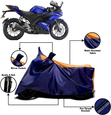 V VINTON Two Wheeler Cover for Yamaha(R15, Orange, Blue)