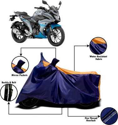 V VINTON Two Wheeler Cover for Yamaha(Fazer 25, Orange, Blue)