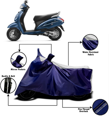 PVVSTAR Two Wheeler Cover for Honda(Activa 3G, White, Blue)
