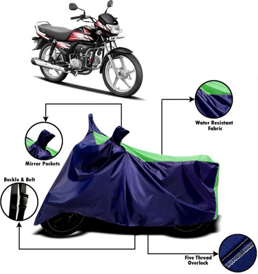 PVSTAR Two Wheeler Cover for Hero(CD deluxe, Green, Blue)