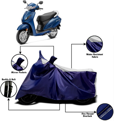 PVSTAR Two Wheeler Cover for Honda(Activa 5G, White, Blue)