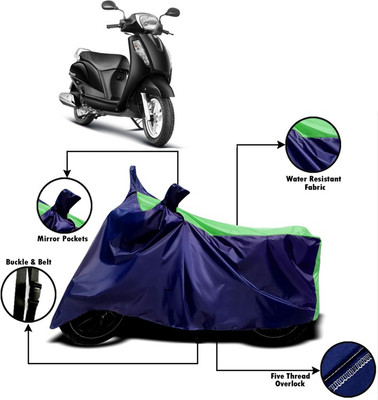 V VINTON Two Wheeler Cover for Suzuki(New Access 125, Green, Blue)