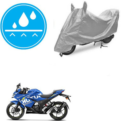 RPSENTTERPR Waterproof Two Wheeler Cover for Suzuki(Gixxer SF, Silver)