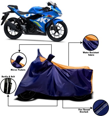 V VINTON Two Wheeler Cover for Suzuki(GSX R150, Orange, Blue)