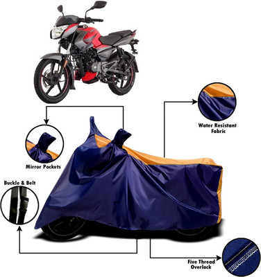 V VINTON Two Wheeler Cover for Bajaj(Pulsar 135 LS DTS-i, Orange, Blue)