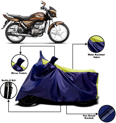 V VINTON Two Wheeler Cover for Hero(Splendor Pro, Yellow, Blue)