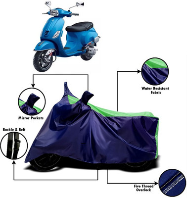 V VINTON Two Wheeler Cover for Piaggio(Piaggio Vespa, Green, Blue)
