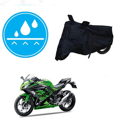 RPSENTTERPR Waterproof Two Wheeler Cover for Kawasaki(Ninja 300, Black)