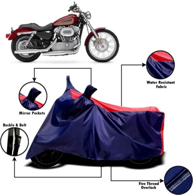 V VINTON Two Wheeler Cover for Harley Davidson(XL 883, Red, Blue)