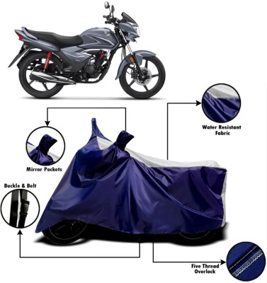 V VINTON Two Wheeler Cover for Honda(CB Shine, White, Blue)