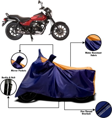 Mdstar Waterproof Two Wheeler Cover for Bajaj(Avenger 180 Street, Orange, Blue)