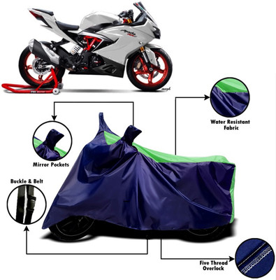 V VINTON Two Wheeler Cover for TVS(Apache RR 310, Green, Blue)