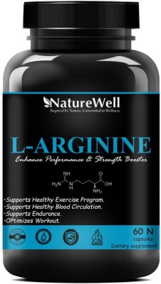 Naturewell L-Arginine Capsule-1000mg Amino Acid, 60 Tablets (1000 mg BLUE 60N)Premium(60 No)