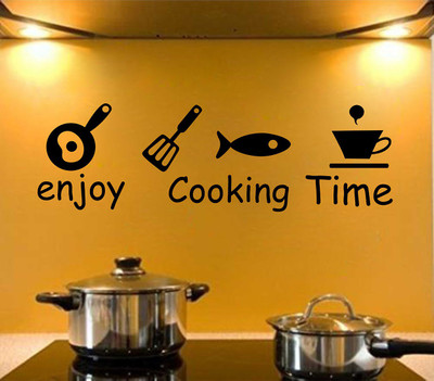 Wollzo 100 cm Cooking quotes Self Adhesive Sticker(Pack of 1)