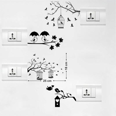 WALLDECORS 60.96 cm SPARROWS NEST SWITCH BOARD STICKER Self Adhesive Sticker(Pack of 1)