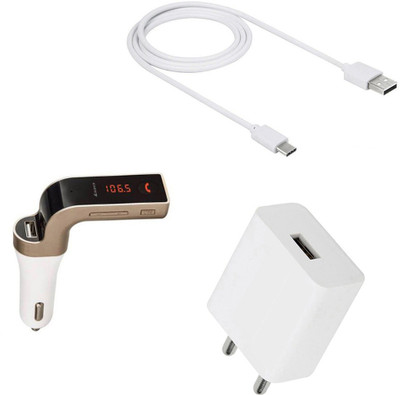 DAKRON Wall Charger Accessory Combo for Micromax In note 1(White)