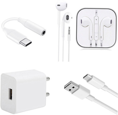 DAKRON Wall Charger Accessory Combo for OPPO A53s(White)
