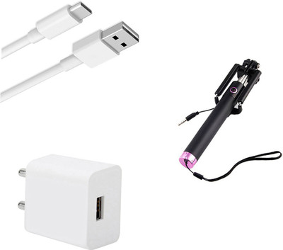 DAKRON Wall Charger Accessory Combo for OPPO A53s(White, Black)
