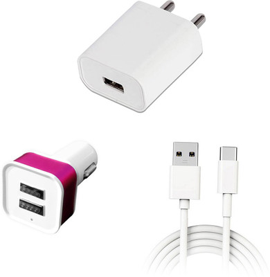 DAKRON Wall Charger Accessory Combo for Infinix Zero 8i(White)