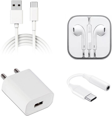 DAKRON Wall Charger Accessory Combo for Samsung Galaxy M21(White)