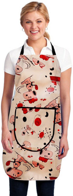 AMIGOS CREATION Polyester Home Use Apron - Free Size(Peach, Single Piece)