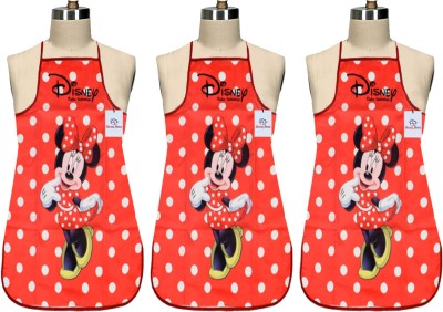 Heart Home Polyester Home Use Apron - Free Size(Red, Pack of 3)