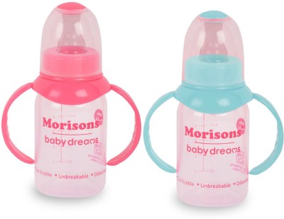 Morisons Baby Dreams Morisons Royal PP Bottle with handle-125ml-Pink & Green (Pack of 2) - 125 ml(Pink)