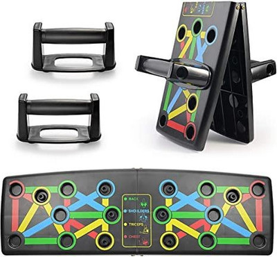 SEASPIRIT Foldable Push Up Board -14 In 1 Body Building Rack Exercise Tools Workout Push-up Bar(Multicolor)