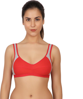 DEGHAT Women T-Shirt Non Padded Bra(Red)