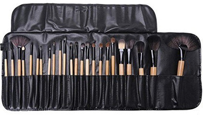 JOTKAPARKASH Set of 24 ,Make up Brushes,Wooden Handle Brush Set, With Black Pouch(Pack of 24)