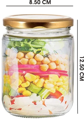 BESTAQUA Glass Grocery Container  - 500 ml(Pack of 6, Clear)