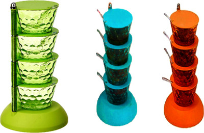PL SKY Plastic Pickle Jar  - 800 ml(Pack of 3, Multicolor)