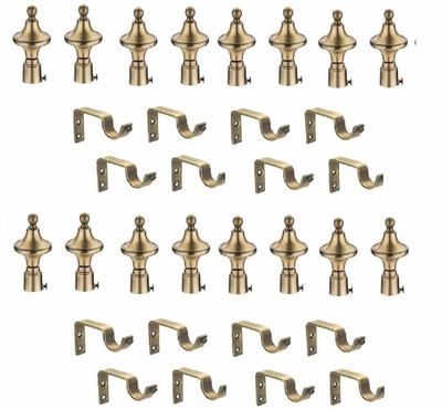 tajhardwaregallery Brown Curtain Knobs, Rod Rail Bracket Metal
