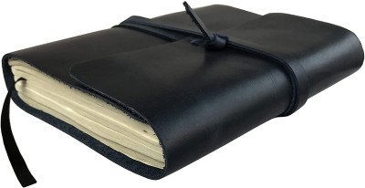 CRAFT CLUB Premium Finished Leather Journal With Leather Flap A5 Diary Unruled 200 Pages(Black)
