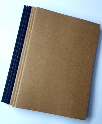 INNAXA Kraft-notebooks (Brown + Black) A4 Notebook Unruled 64 Pages(Black, Brown, Pack of 6)