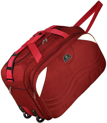 Airfancy (Expandable) Red Duffel Bag With Wheels For Men And Women Duffel With Wheels (Strolley)